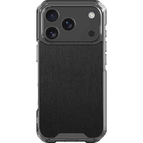 Black Brushed Steel Texture iPhone 18 Pro Clear Case