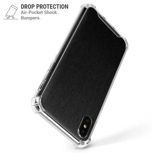 Black Brushed Steel Texture iPhone X/XS Clear Case