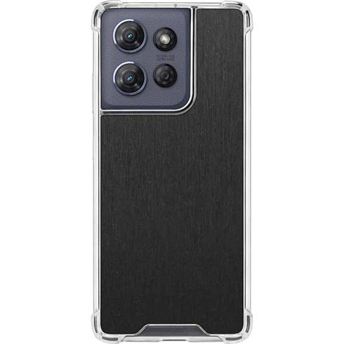 Black Brushed Steel Texture Moto G Play 5G (2025) Clear Case