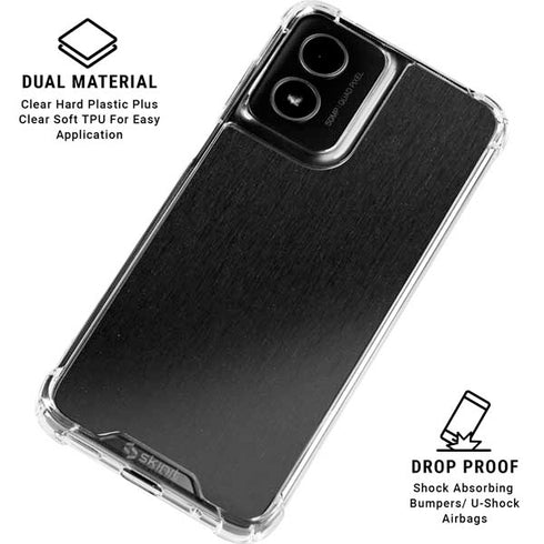 Black Brushed Steel Texture Moto G Power 5G (2024) Clear Case