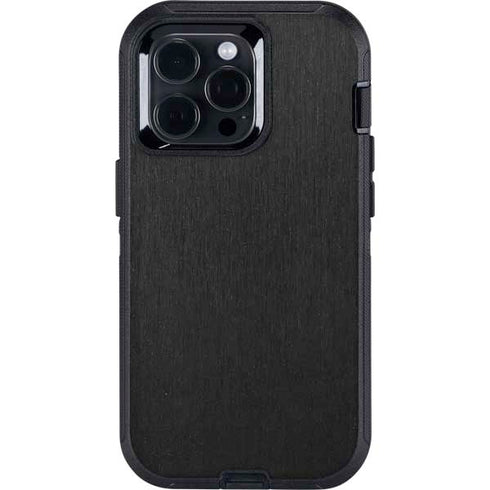 Specialty Vinyl Black Brushed Steel Texture Otterbox Defender iPhone Skin