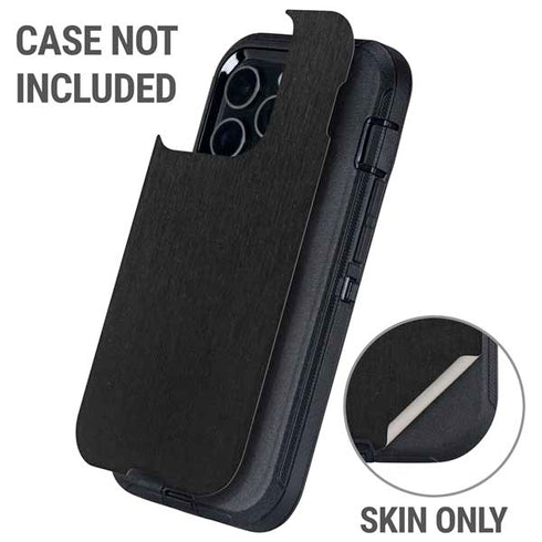 Specialty Vinyl Black Brushed Steel Texture Otterbox Defender iPhone Skin
