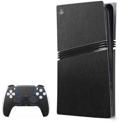 Black Brushed Steel Texture PlayStation PS5 Skins