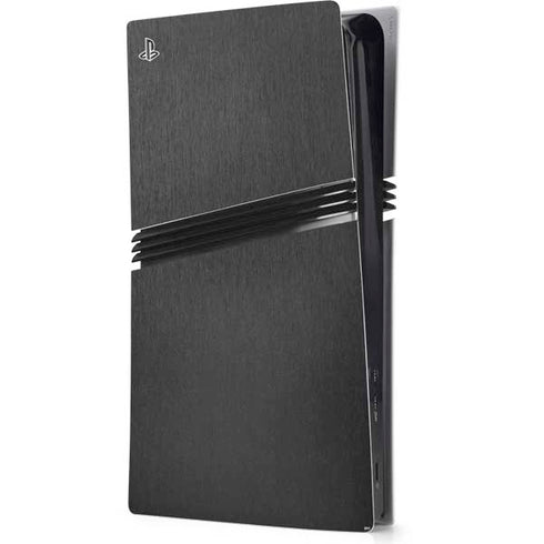 Black Brushed Steel Texture PS5 Pro Console Skin