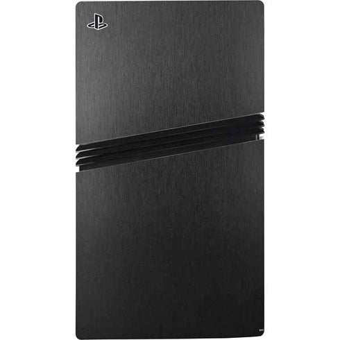 Black Brushed Steel Texture PS5 Pro Console Skin