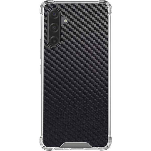 Black Carbon Fiber Specialty Texture Material Galaxy A17 Clear Case