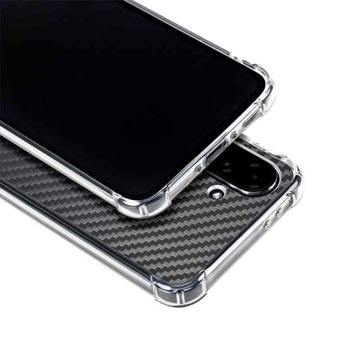 Black Carbon Fiber Specialty Texture Material Galaxy A36 5G Clear Case