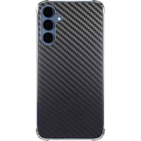 Black Carbon Fiber Specialty Texture Material Galaxy A55 5G Clear Case