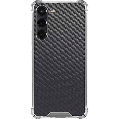 Black Carbon Fiber Specialty Texture Material Galaxy S24 FE Clear Case