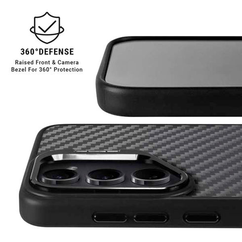 Black Carbon Fiber Specialty Texture Material Galaxy S25 Kickstand Case