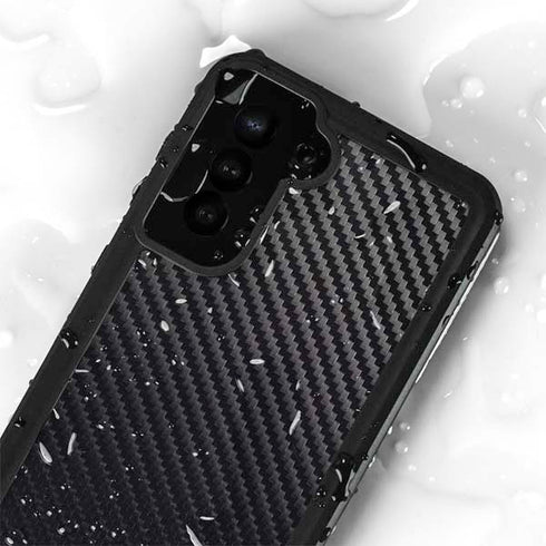 Black Carbon Fiber Specialty Texture Material Galaxy S24 Plus Waterproof Case