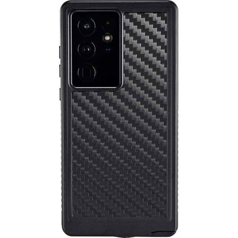Black Carbon Fiber Specialty Texture Material Galaxy S24 Ultra Waterproof Case