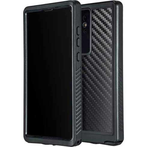 Black Carbon Fiber Specialty Texture Material Galaxy S24 Ultra Waterproof Case