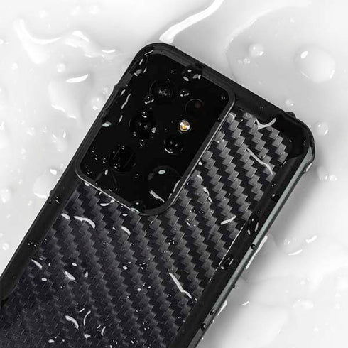 Black Carbon Fiber Specialty Texture Material Galaxy S24 Ultra Waterproof Case