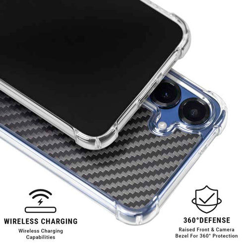 Black Carbon Fiber Specialty Texture Material Galaxy S25 Clear Case