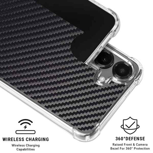 Black Carbon Fiber Specialty Texture Material Galaxy S26 Plus Clear Case