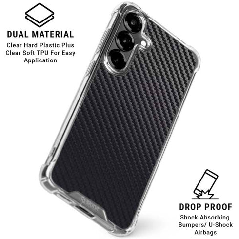 Black Carbon Fiber Specialty Texture Material Galaxy S26 Plus Clear Case