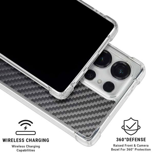 Black Carbon Fiber Specialty Texture Material Galaxy S26 Ultra Clear Case