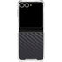 Black Carbon Fiber Specialty Texture Material Galaxy Z Flip7 Clear Case