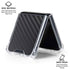Black Carbon Fiber Specialty Texture Material Galaxy Z Flip7 Clear Case