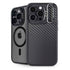 Black Carbon Fiber Specialty Texture Material iPhone 13 Pro Max Kickstand Case