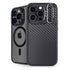Black Carbon Fiber Specialty Texture Material iPhone 14 Pro Kickstand Case