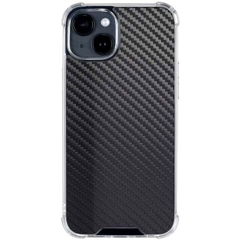 Black Carbon Fiber Specialty Texture Material iPhone 15 Clear Case