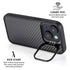 Black Carbon Fiber Specialty Texture Material iPhone 15 Plus Kickstand Case