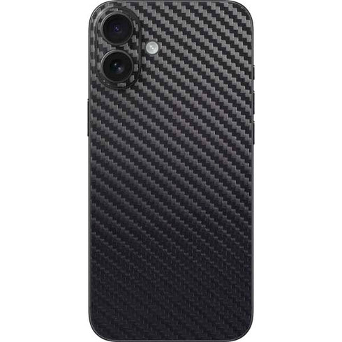 Black Carbon Fiber Specialty Texture Material iPhone 16 Plus Skin