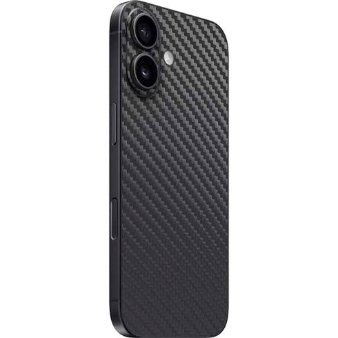 Black Carbon Fiber Specialty Texture Material iPhone 16 Plus Skin