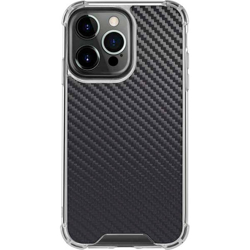 Black Carbon Fiber Specialty Texture Material iPhone 16 Pro Max Clear Case