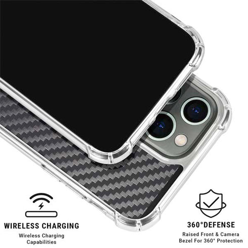 Black Carbon Fiber Specialty Texture Material iPhone 16 Pro Max Clear Case
