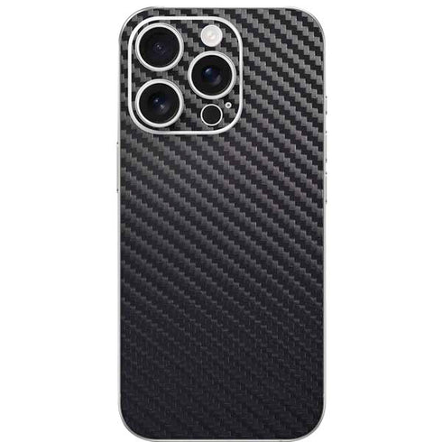 Black Carbon Fiber Specialty Texture Material iPhone 16 Pro Skin