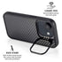 Black Carbon Fiber Specialty Texture Material iPhone 16e Kickstand Case