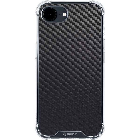 Black Carbon Fiber Specialty Texture Material iPhone 16e Clear Case
