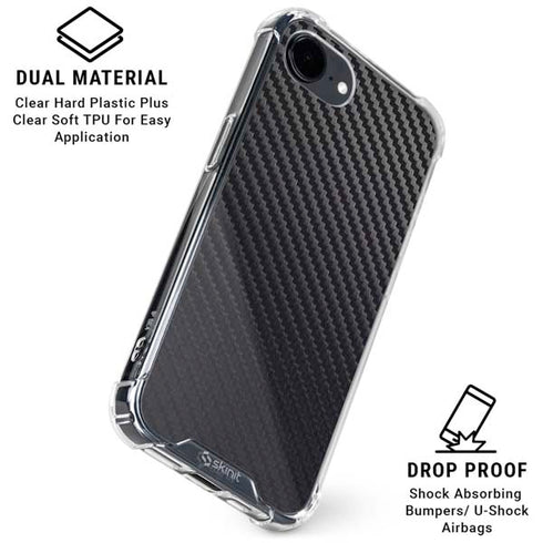 Black Carbon Fiber Specialty Texture Material iPhone 16e Clear Case
