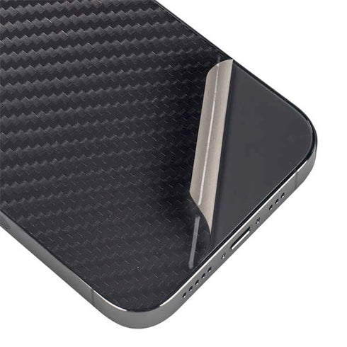 Black Carbon Fiber Specialty Texture Material iPhone 16e Skin