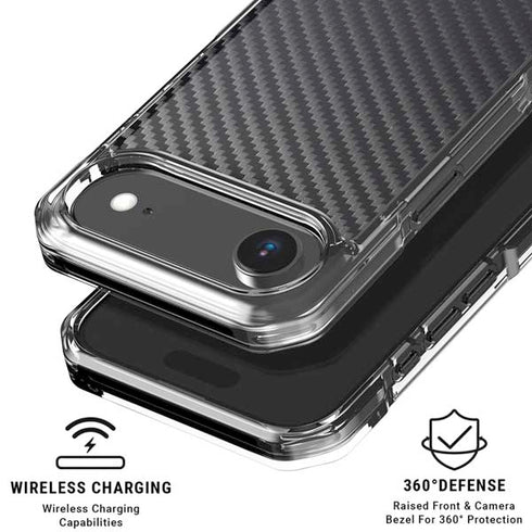 Black Carbon Fiber Specialty Texture Material iPhone 17 Air Clear Case