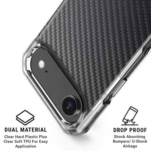 Black Carbon Fiber Specialty Texture Material iPhone 17 Air Clear Case