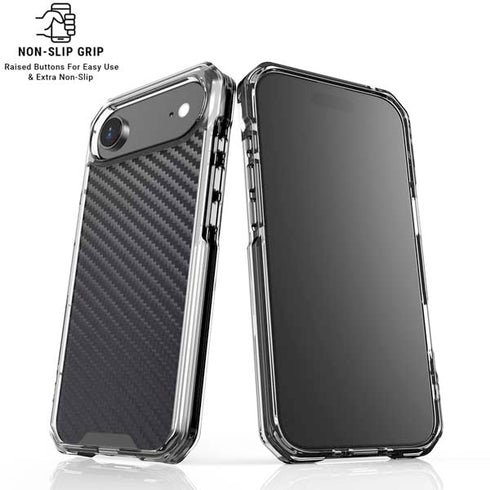 Black Carbon Fiber Specialty Texture Material iPhone 17 Air Clear Case