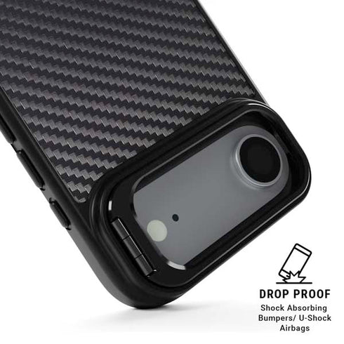 Black Carbon Fiber Specialty Texture Material iPhone 17 Air Kickstand Case