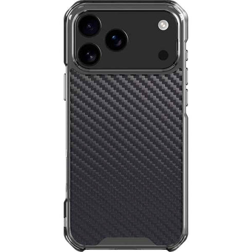 Black Carbon Fiber Specialty Texture Material iPhone 17 Pro Max Clear Case
