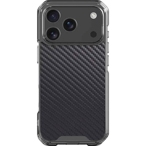 Black Carbon Fiber Specialty Texture Material iPhone 18 Pro Clear Case