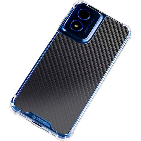 Black Carbon Fiber Specialty Texture Material Moto G 5G (2024) Clear Case