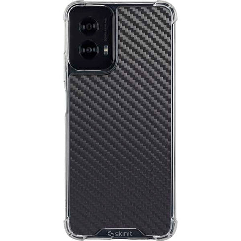 Black Carbon Fiber Specialty Texture Material Moto G Power 5G (2024) Clear Case