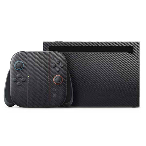 Black Carbon Fiber Specialty Texture Material Nintendo Switch 2 (2025) with Joy-Con Skin