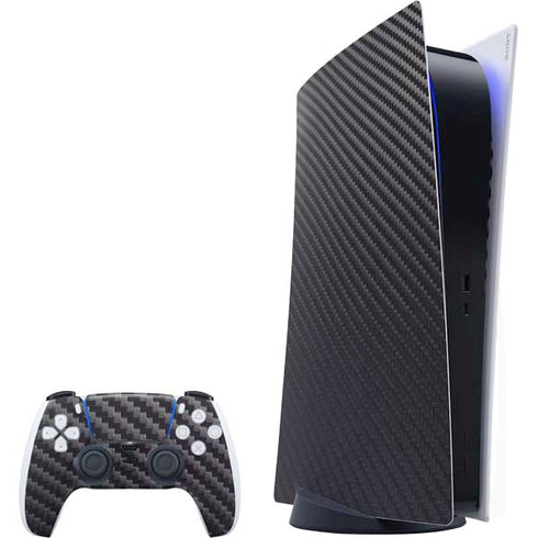 Black Carbon Fiber Specialty Texture Material PlayStation PS5 Skins