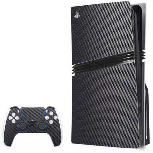 Black Carbon Fiber Specialty Texture Material PlayStation PS5 Skins