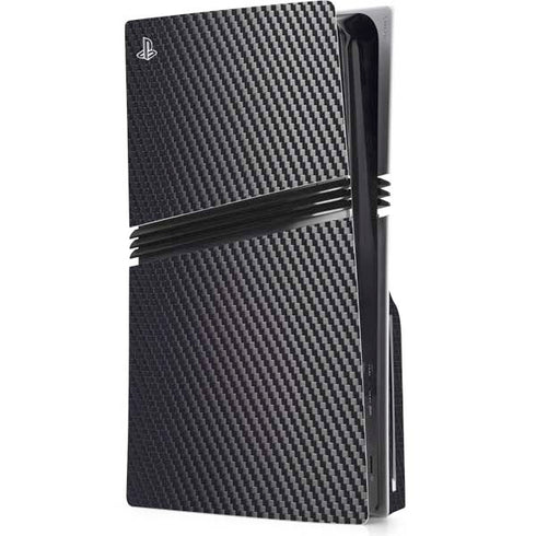 Black Carbon Fiber Specialty Texture Material PS5 Pro Disk Console Skin