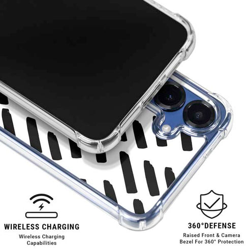 Black Dash Galaxy S25 Plus Clear Case